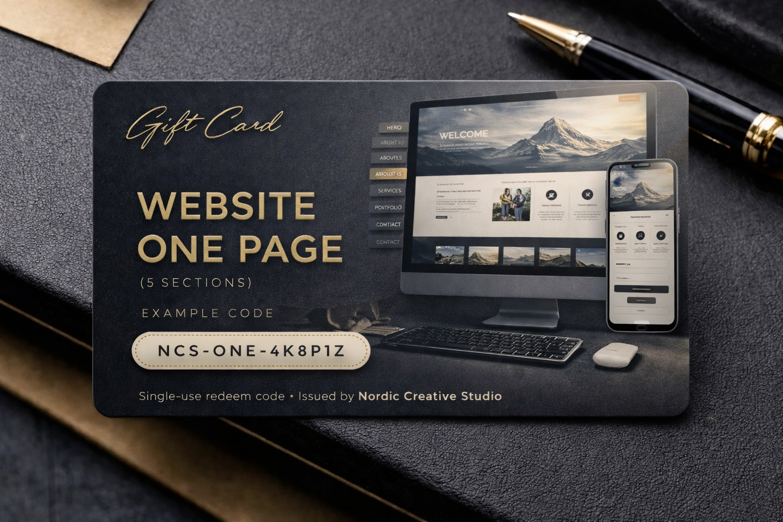 Website One Page Gift Card