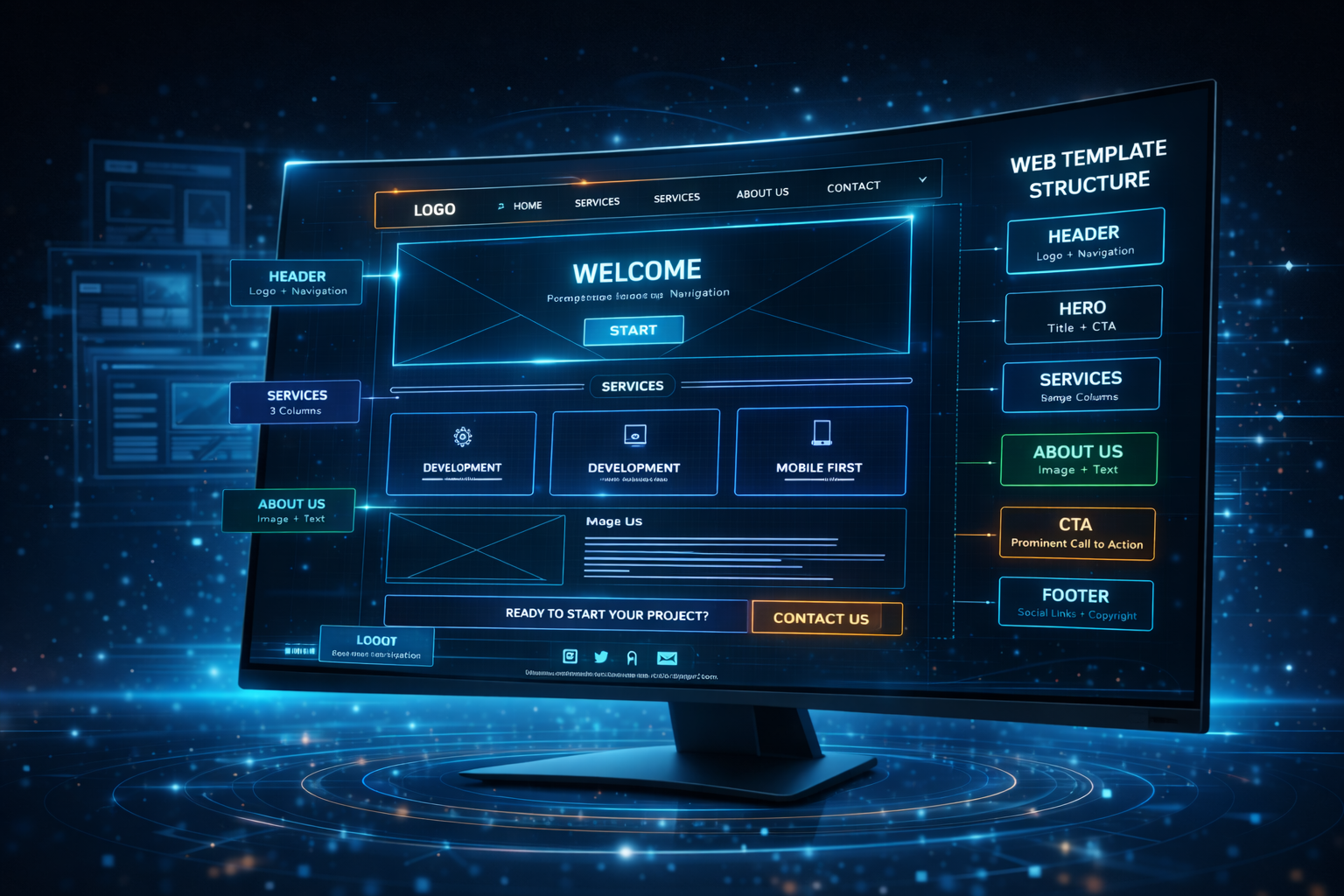 Template and structure